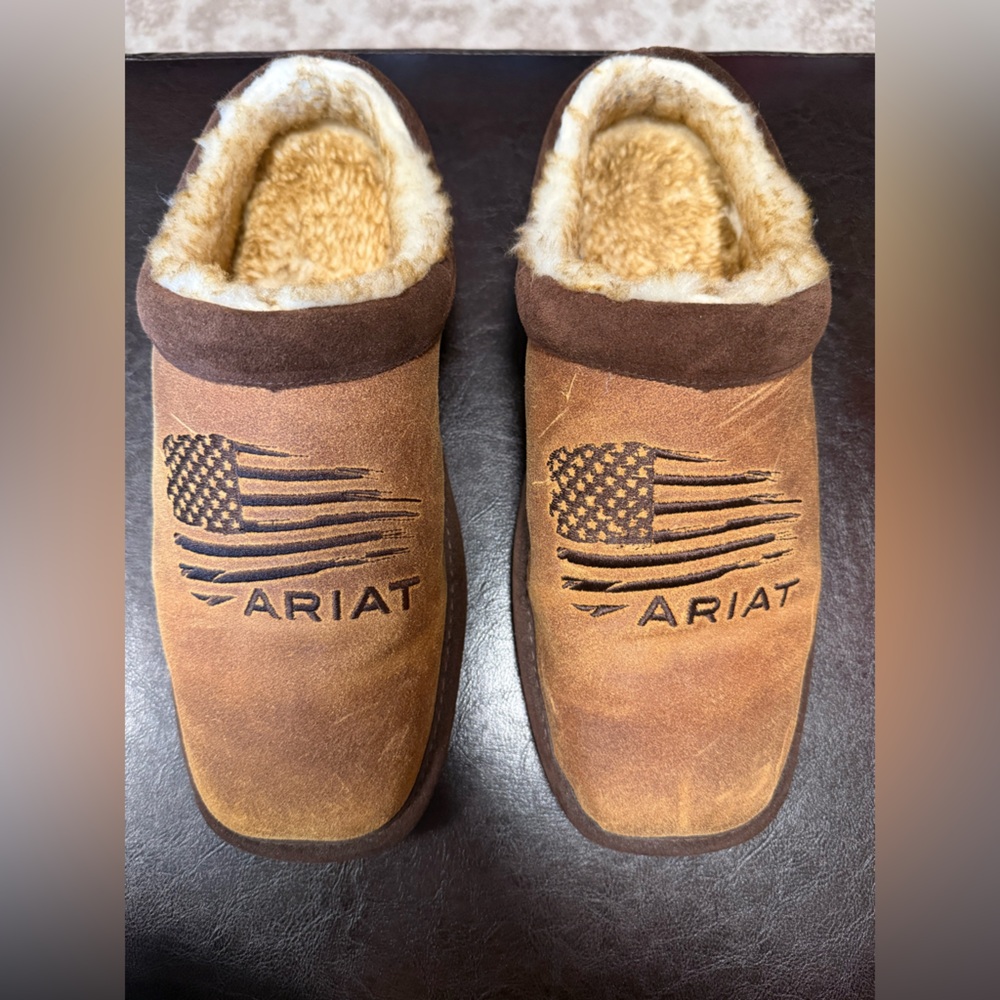 Ariat Tan Shearling-Lined Slippers